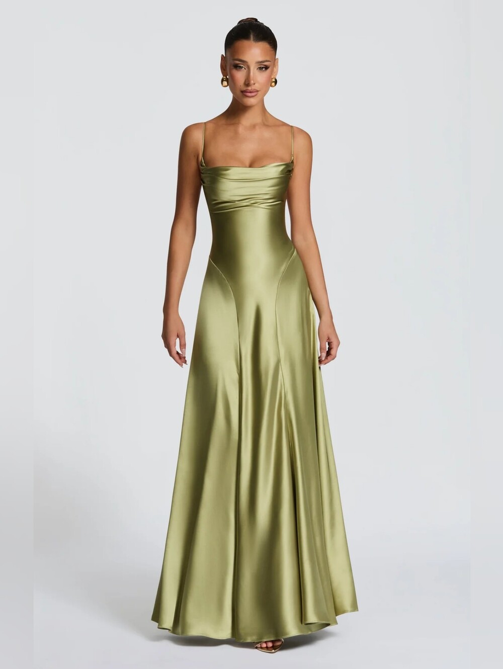 Long dress Adelina - Light Olive Green Babyboo NWT $195